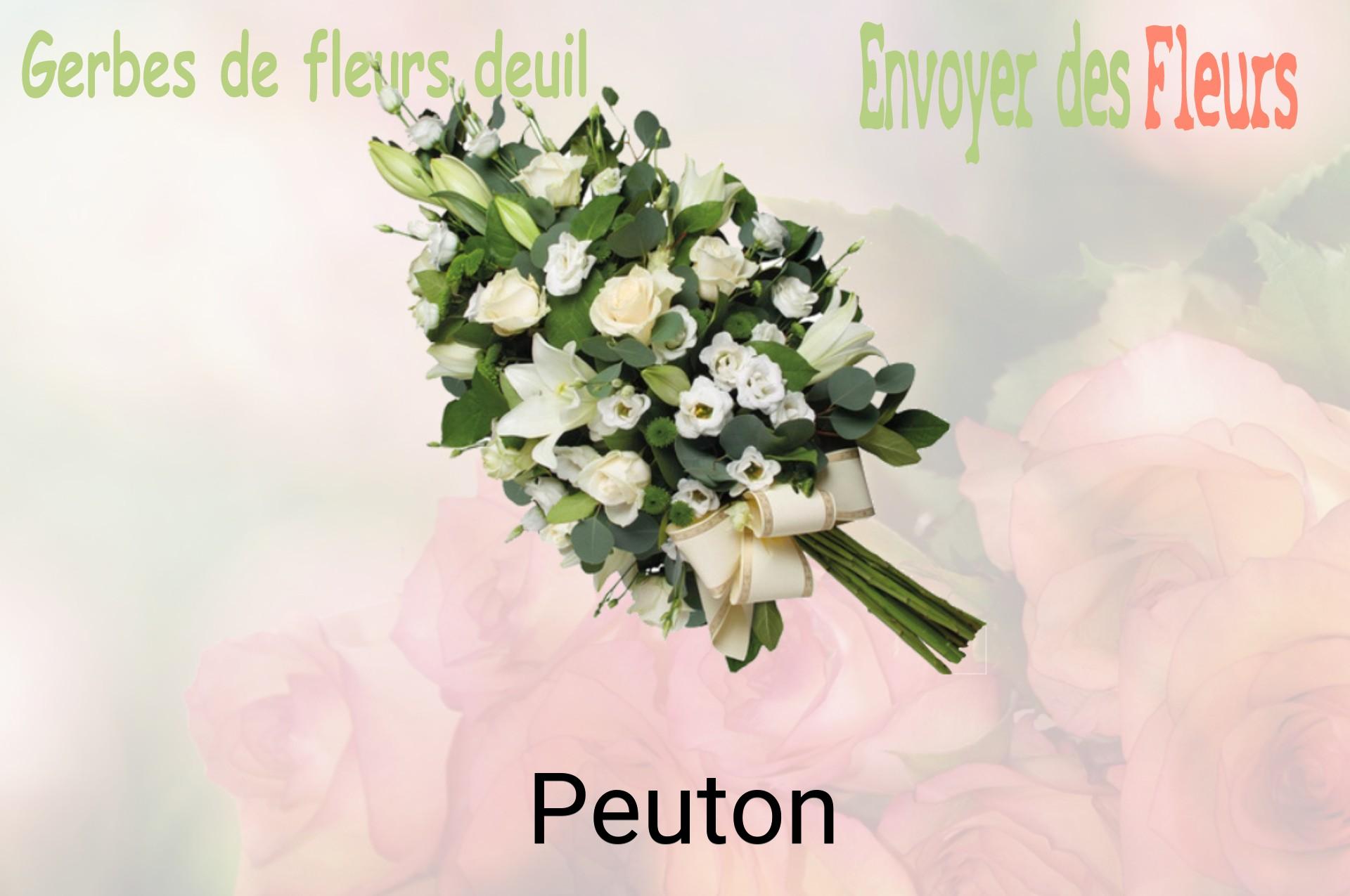 Gerbe de fleurs de deuil livrée à Peuton